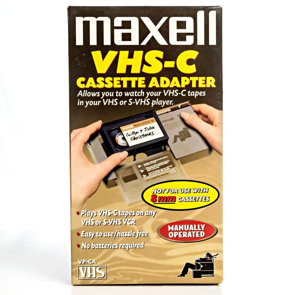 Maxell VP-CA VHS-C Cassette Adapter vcr Converter for vhs-c Tapes